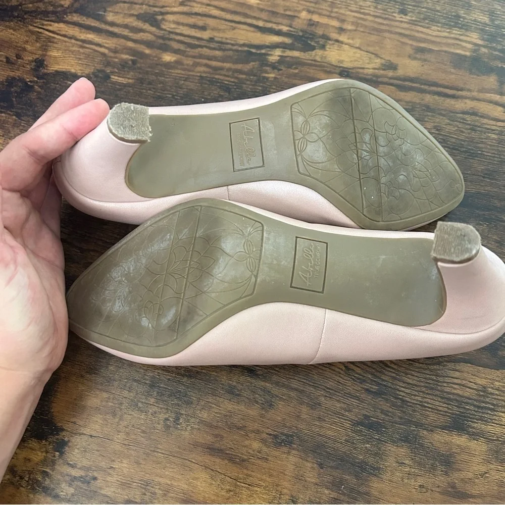 Abella Comfort Pale Pink Heels Elegant Pointed Toe Neutral Formal Office 9.5